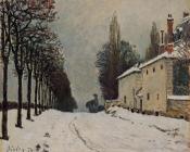 阿尔弗莱德西斯莱 - Snow on the Road, Louveciennes, Chemin de la Machine